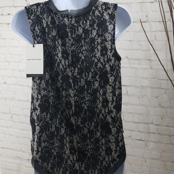 Who What Wear Floral /Lace Print Tank Sz XS - Picture 4 of 8
